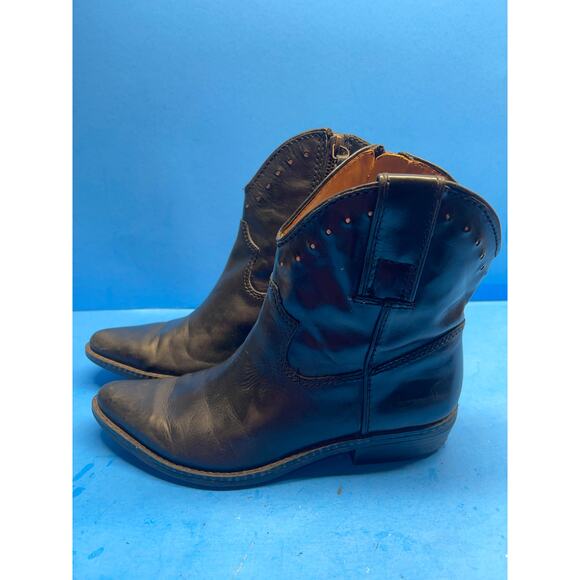 Nine West Vintage America Collection Black Leather Cowgirl Boots size 6 M - Picture 2 of 11